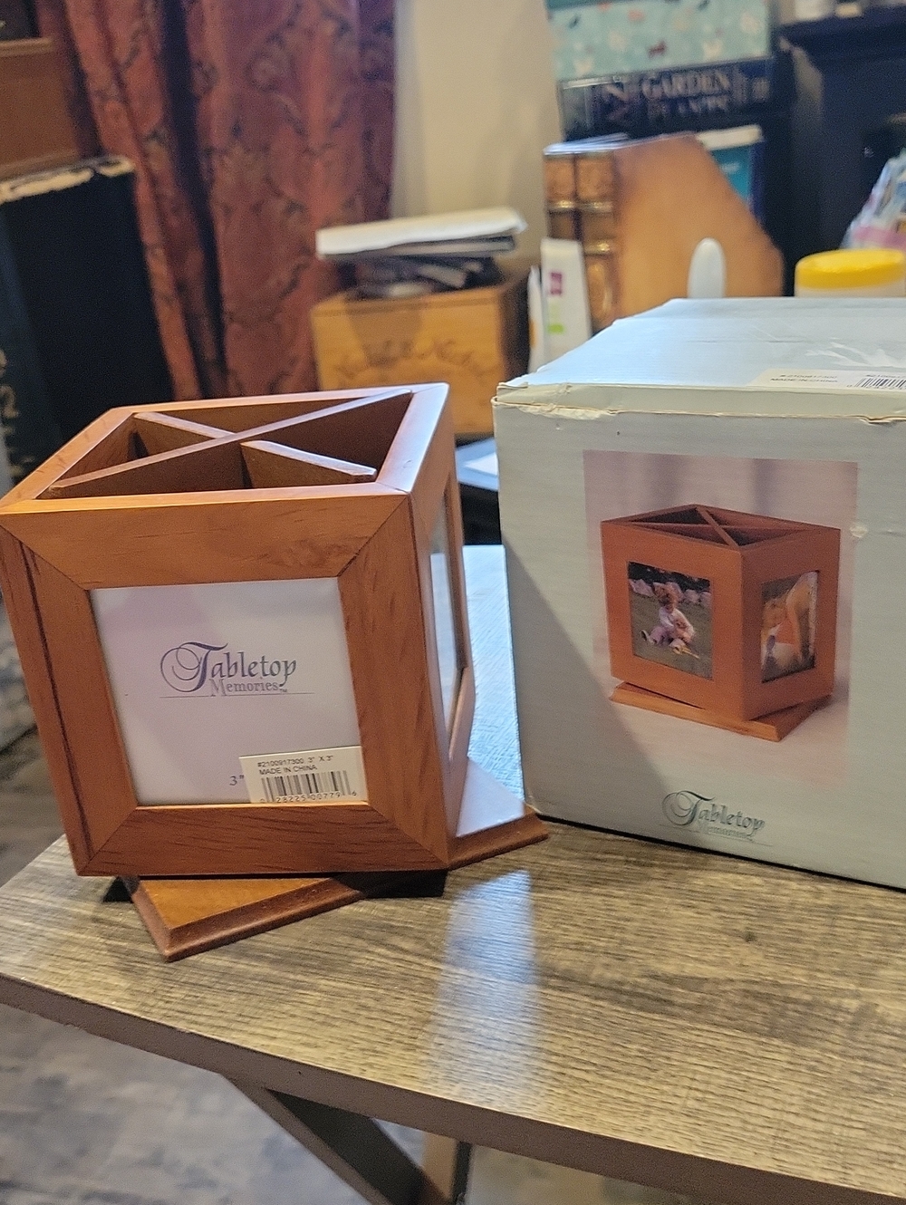 Tabletop Spinning Photo Divided Box Spins, NIB